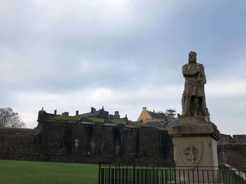 Outside of Stirling Castle. Statue of Robert the Bruce.