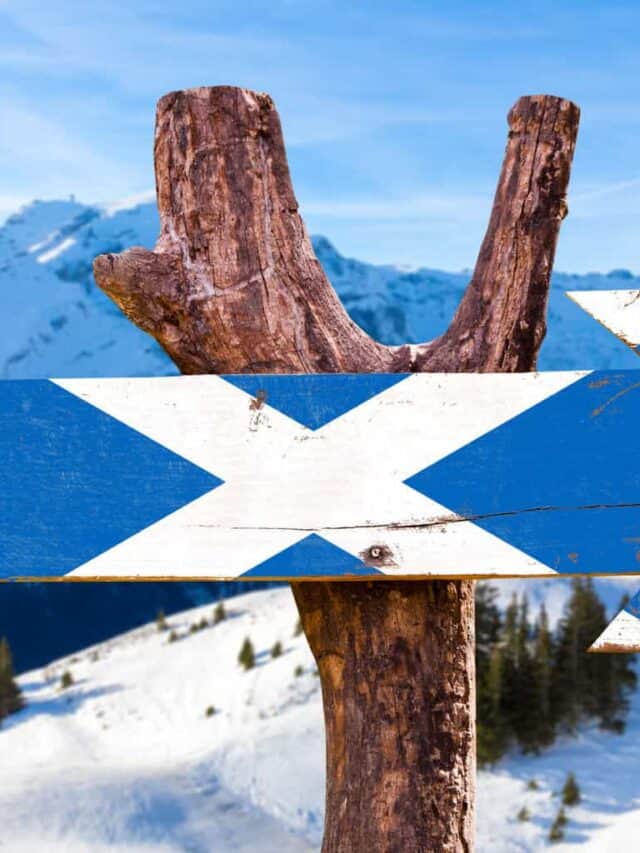Scotland sign in the mountains
