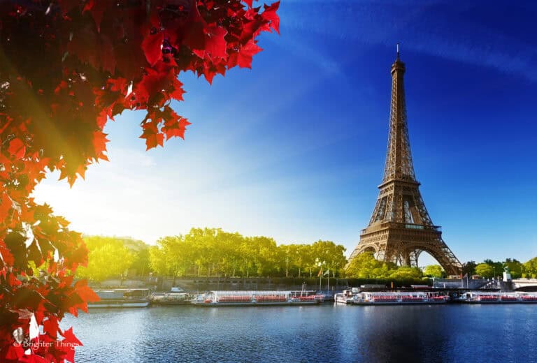 The Seine and Eiffel Tower in Paris in the Autumn