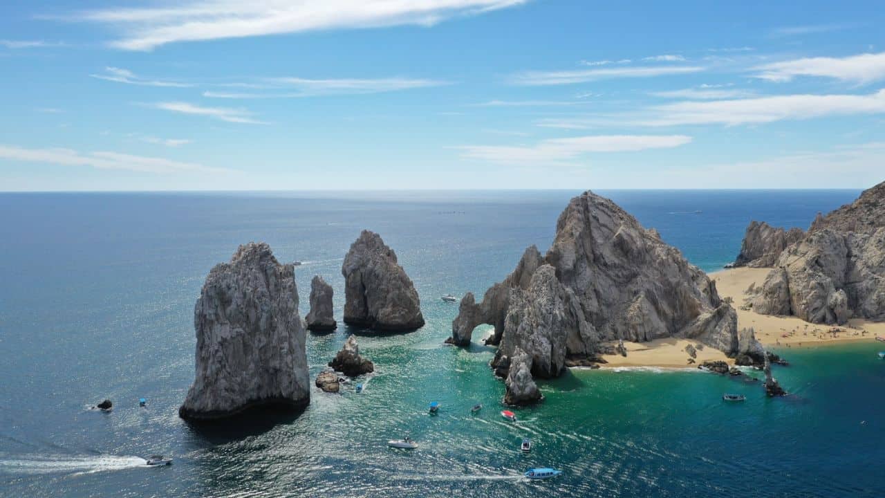 Beautiful aerial view of Cabo San lucas Arch