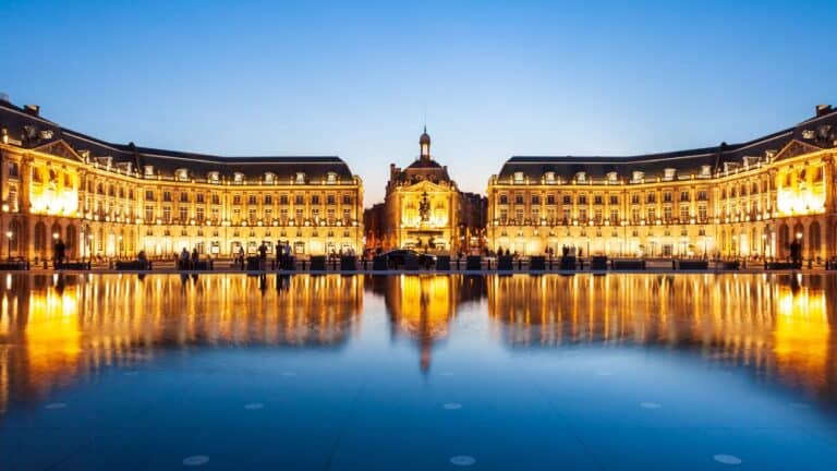 Place de la Bourse square in Bordeaux city, France