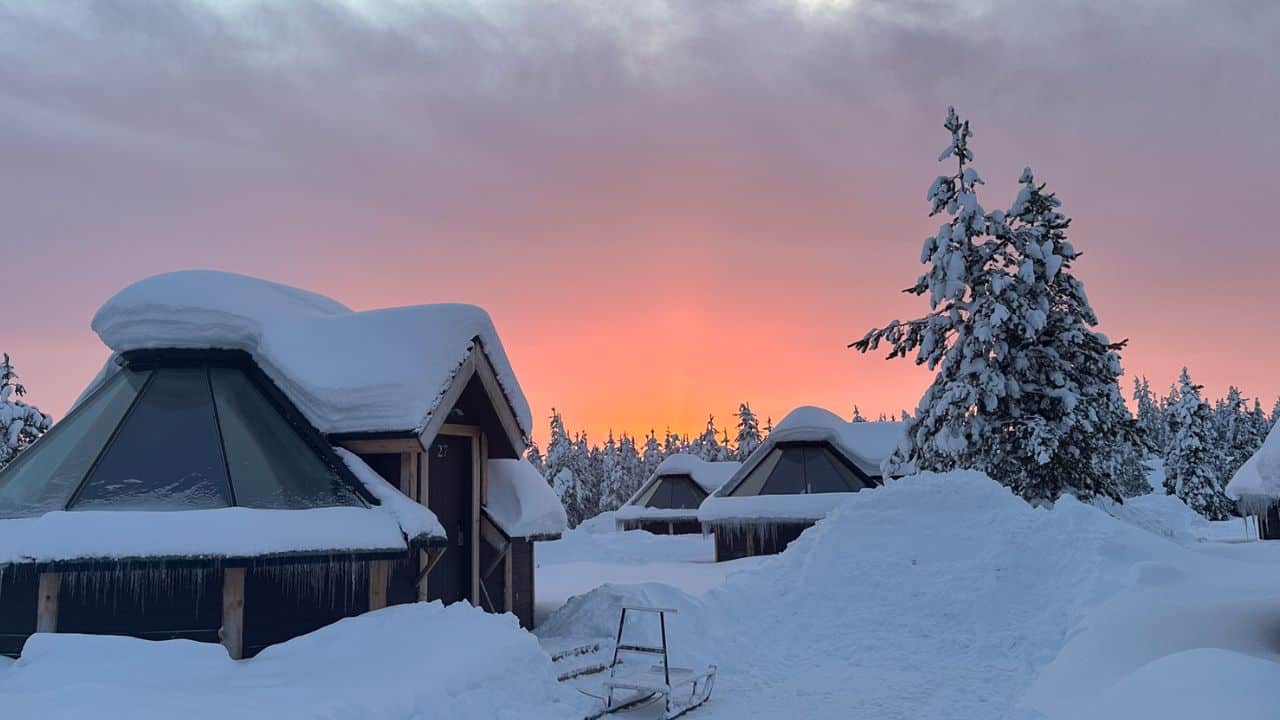 Glass topped igloo in Levi, Finland, Arctic Circle