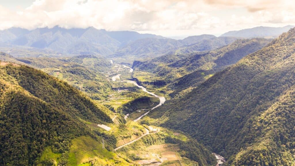 Pastaza River In The Andes Ecuador