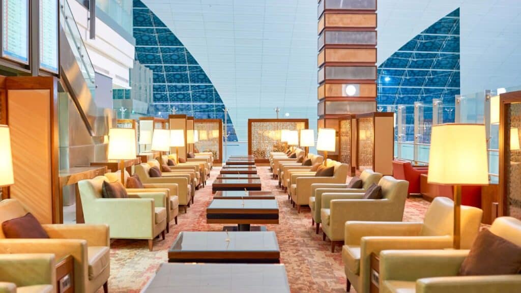 Emirates Lounge at the airport