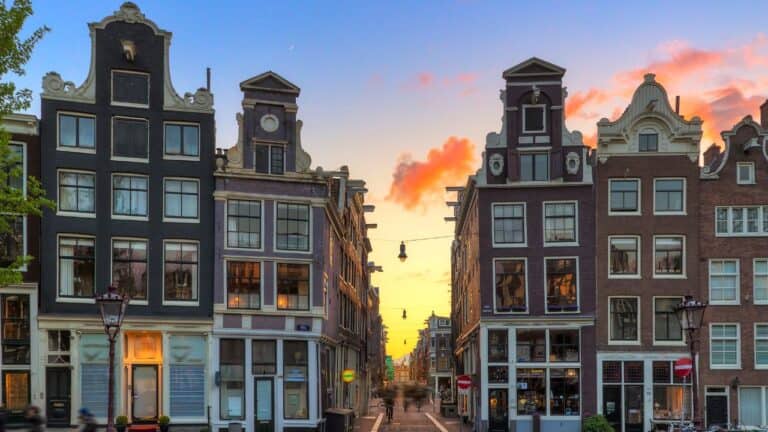 Little Nine Streets sunset in Amsterdam