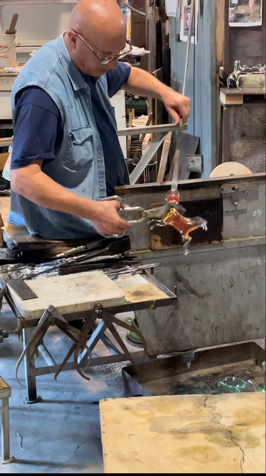 Glassblowing demonstration in Venice Italy