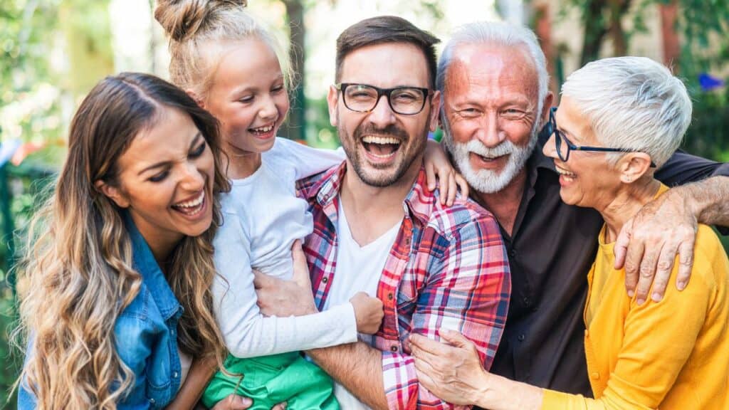 Multi-generational family posing for a picture