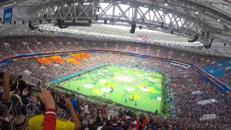 Sochi, the Stadium Fisht. the Fans Filled the Stadium. Match Portugal Vs Spain.